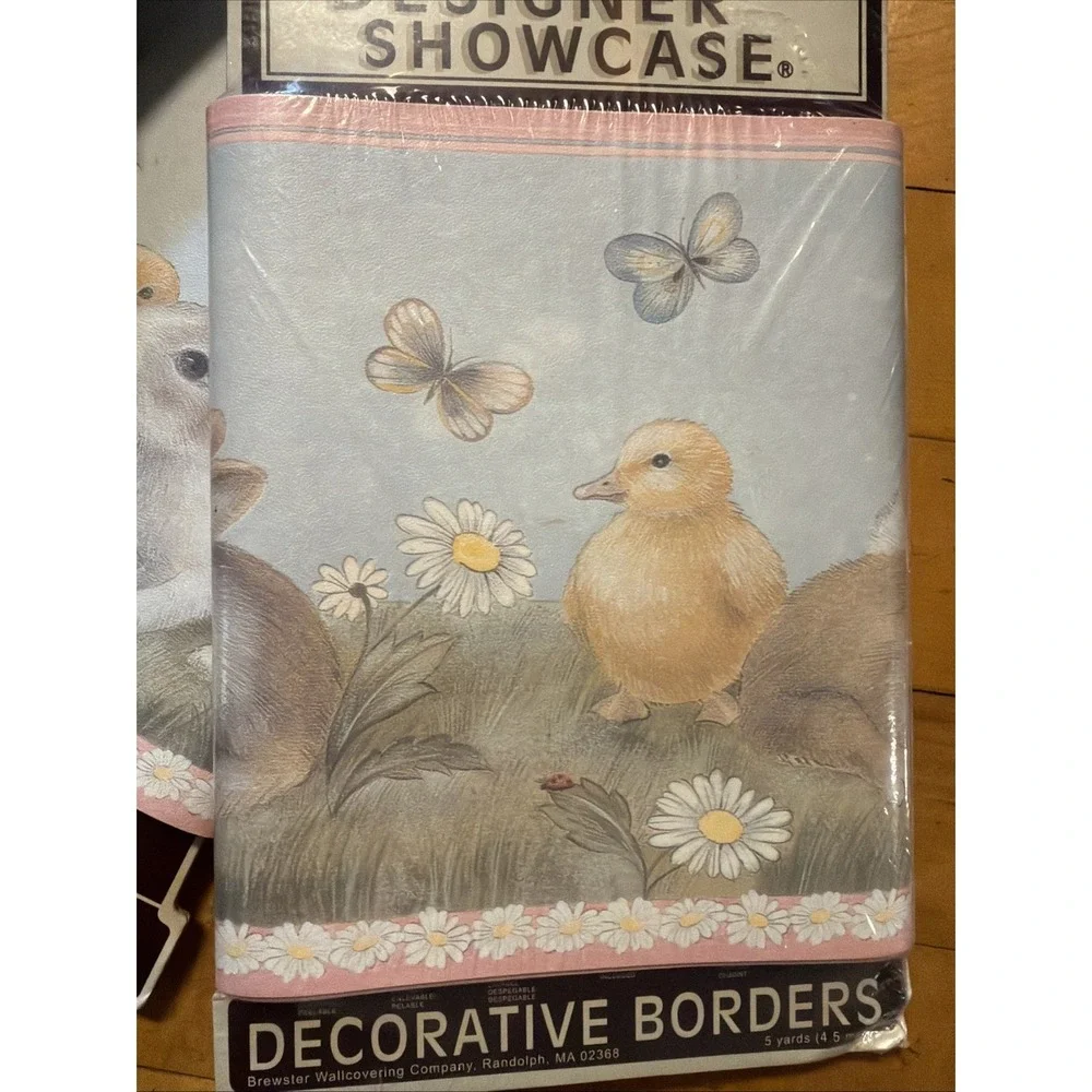 3 Pkg Rustic Farmhouse Bunny And Chick Decorative Wallpaper Border Country Chic